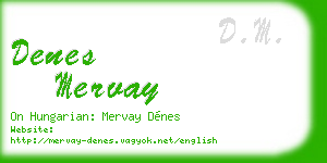 denes mervay business card